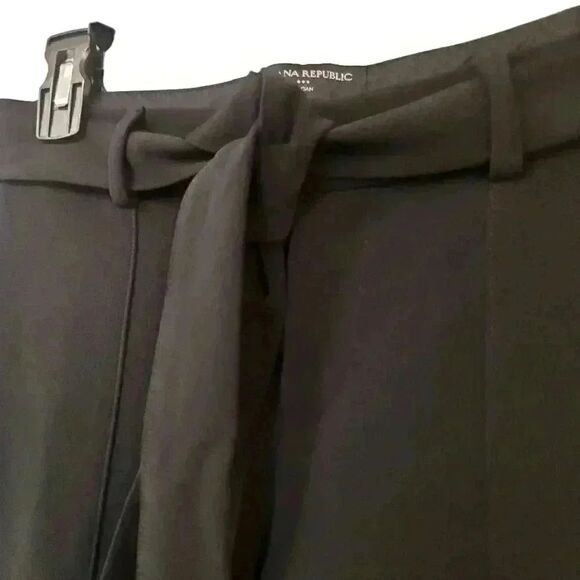 Banana Republic Women's Black Poly/Spandex Logan Fit Pants w Belt Tie - Picture 11 of 14